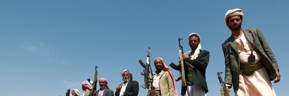 Hombres yemeníes armados leales al movimiento chií Huthi, agosto de 2014. Mohammed Huwais/AFP/Getty Images)