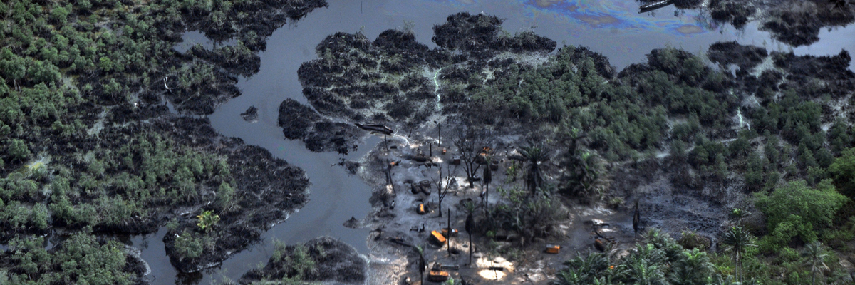 Zona del Delta del Niger devastada por un vertido de petróleo. (Pius Utomi Ekpei/AFP/Getty Images)