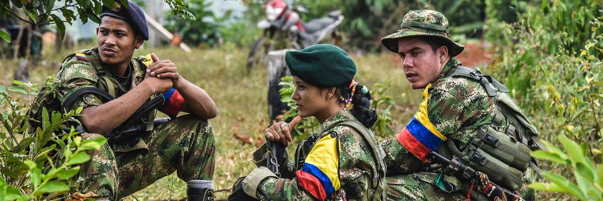 Miembros de las FARC en un campamento en la región de Magdalena Medio, en el departamento de Antioquía. Luis Acosta/AFP/Getty Images