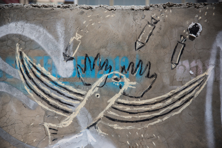 Un graffiti sobre el conflicto palestino-isarelí, julio de 2014. Andrew Burton/Getty Images