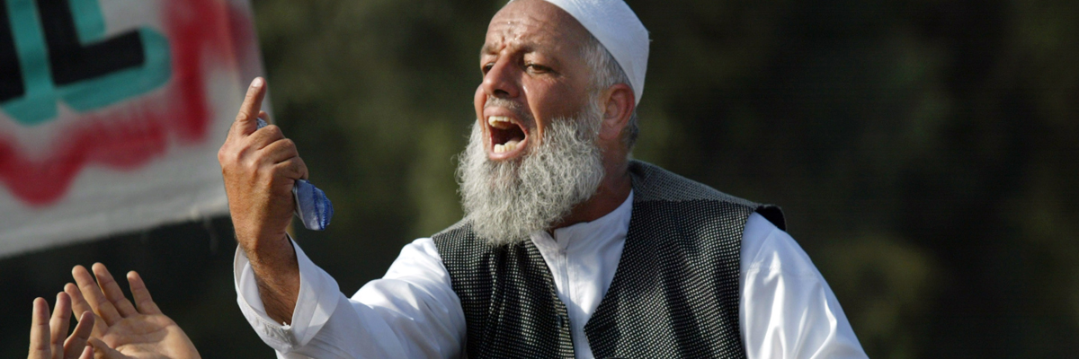 Un clérigo suní iraquí en una protesta contra Estados Unidos. Paula Bronstein/Getty Images