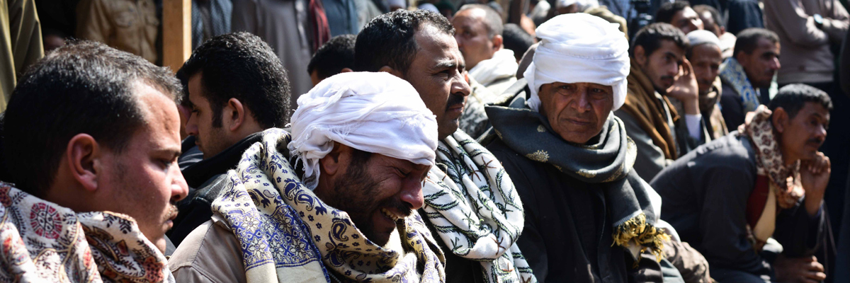 Familiares de los coptos egipcios asesinados por el Estado Islámico en Libia, febrero de 2015. Mohamed El-Shahed/AFP/Getty Images