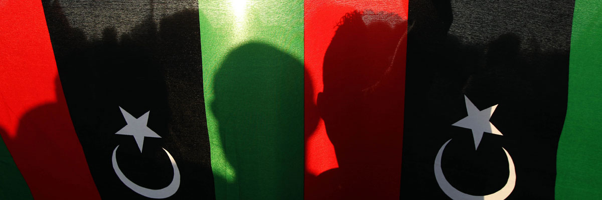 La bandera de Libia en una manifestación. AFP/Getty Images