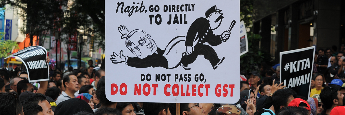 Una protesta para apoyar la puesta en libertad del líder de la oposición en Malasia, Anwar Ibrahim. Marzo 2015. Mohdrasfan/AFP/Getty Images
