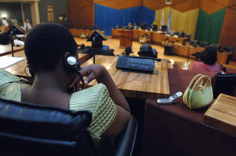 Miembro del Parlamento ruandés en Kigali. Lionel Healing/AFP/Getty Images