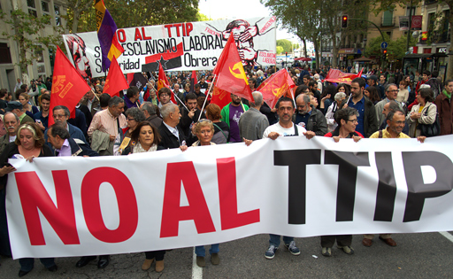 Manifestación en contra del TTIP en Madrid, octubre de 2014. Curto de la Torre/AFP/Getty Images