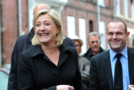 La presidenta del Frente Nacional francés, Marine Le Pen. Philippe Huguen/AFP/Getty Images 