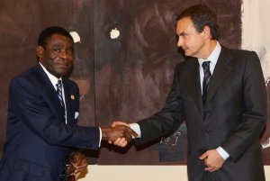 Zapatero recibe a Teodoro Obiang en noviembre de 2006