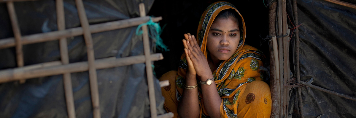 Rajama, una refugiada rohingya en el campo de Shamalapur en Chittagong, Bangladesh. (Getty Images)