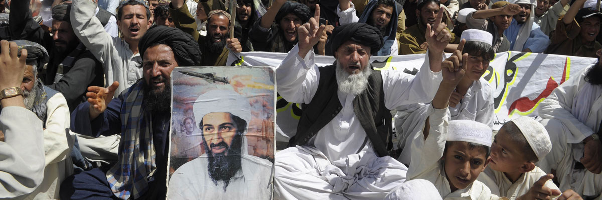 Islamistas paquistaníes cantan eslóganes antiestadounidenses a las afueras de Quetta. Banaras Khan/AFP/Getty Images