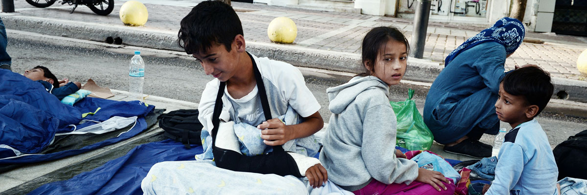 Refugiados en las calles de Atenas, Grecia, septiembre de 2015. Louisa Gouliamaki/AFP/Getty Images