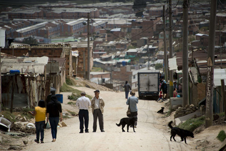 Desplazados internos de Colombia en Soacha, a las afueras de Bogotá. (Eitan Abramovich/AFP/Getty Images) 