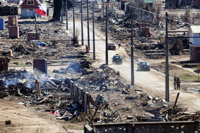 Un barrio de Santiago después del terremoto de 2010 (Martín Bernetti/AFP/Getty Images)