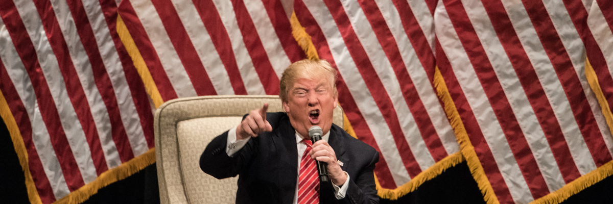 Donald Trump durante una campaña en la Universidad Lenoir-Rhyne (Sean Rayford/Getty Images)