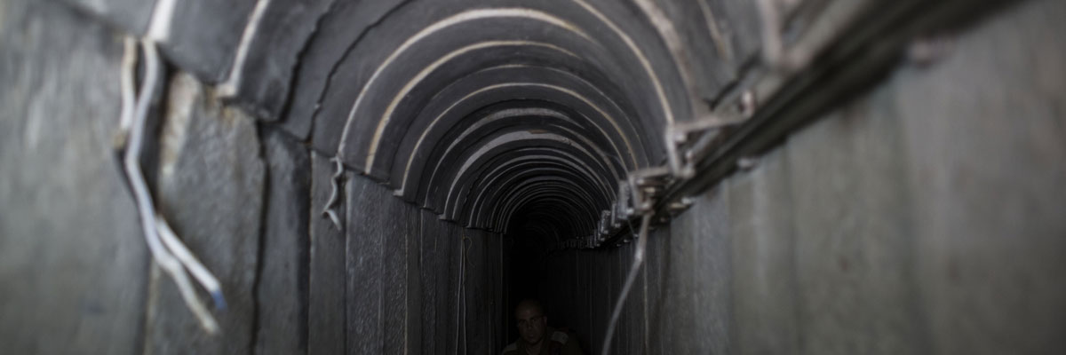 Túnel que conecta la Franja de Gaza e Israel construido por miembros de Hamás. (Ilia Yefimovich/Getty Images)
