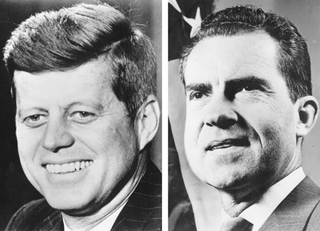 Fotos de John F. Kennedy y Richard Nixon. (Keystone/Getty Images)